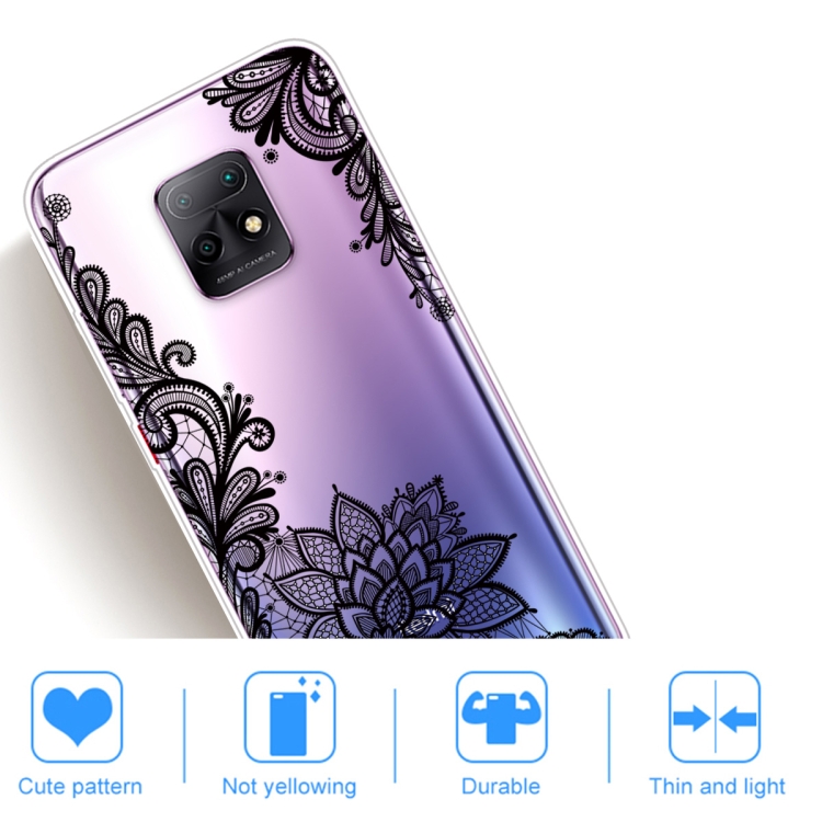 For Xiaomi Redmi 10X 5G Coloured Drawing Pattern Highly Transparent TPU Protective Case(Black Rose) - 4