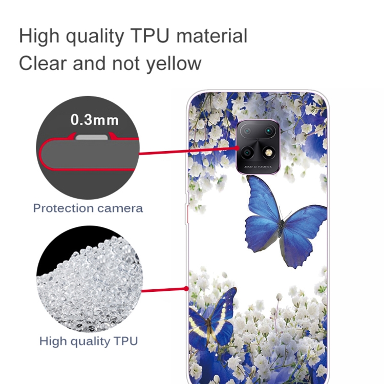 For Xiaomi Redmi 10X 5G Coloured Drawing Pattern Highly Transparent TPU Protective Case(Purple Butterfly) - 2