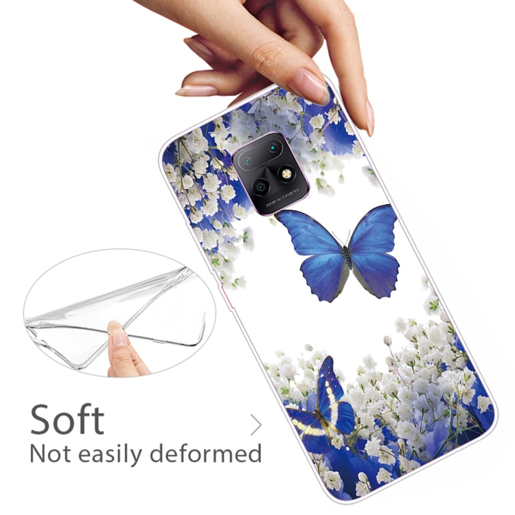 For Xiaomi Redmi 10X 5G Coloured Drawing Pattern Highly Transparent TPU Protective Case(Purple Butterfly) - 3