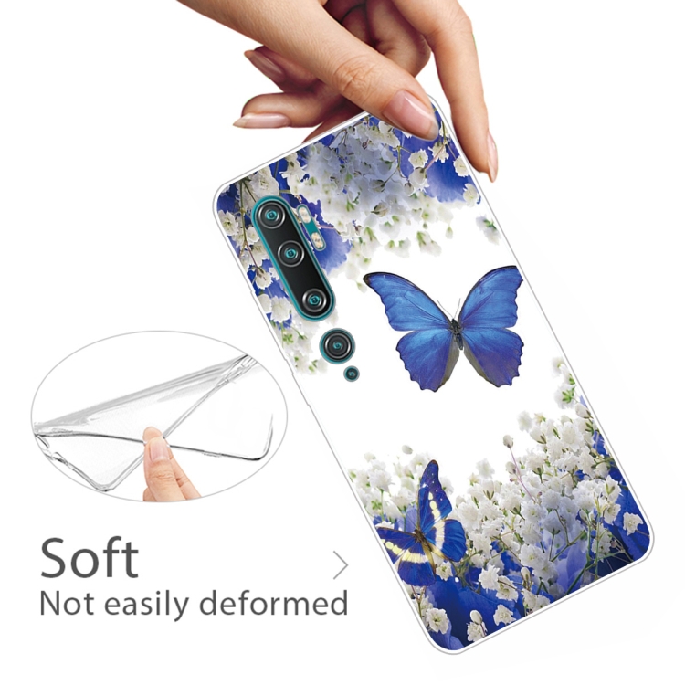 For Xiaomi Mi CC9 Pro Coloured Drawing Pattern Highly Transparent TPU Protective Case(Purple Butterfly) - 3