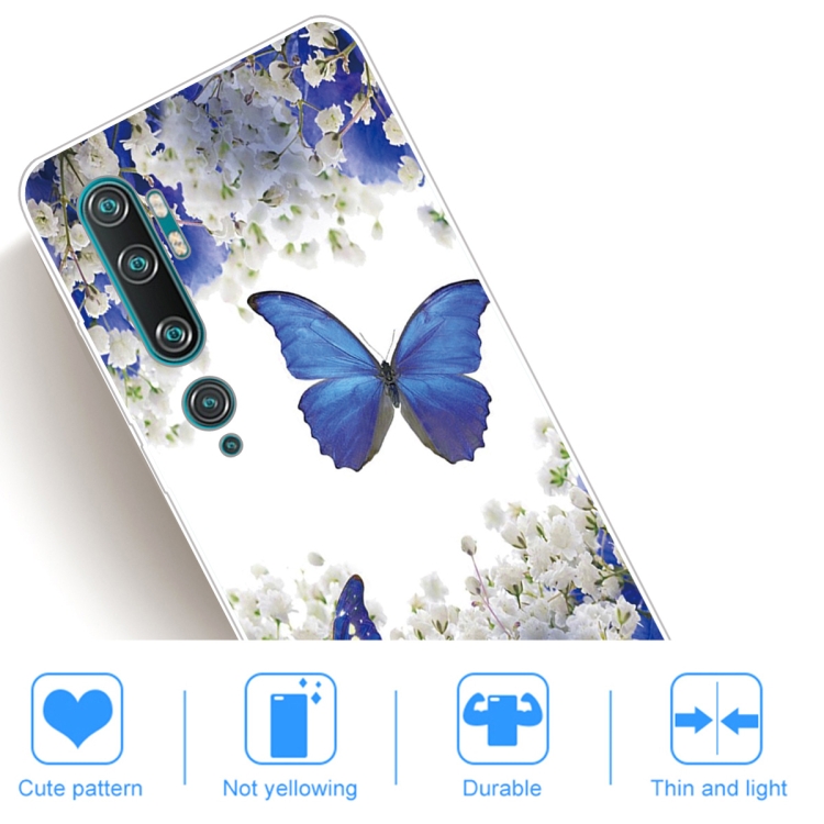For Xiaomi Mi CC9 Pro Coloured Drawing Pattern Highly Transparent TPU Protective Case(Purple Butterfly) - 4