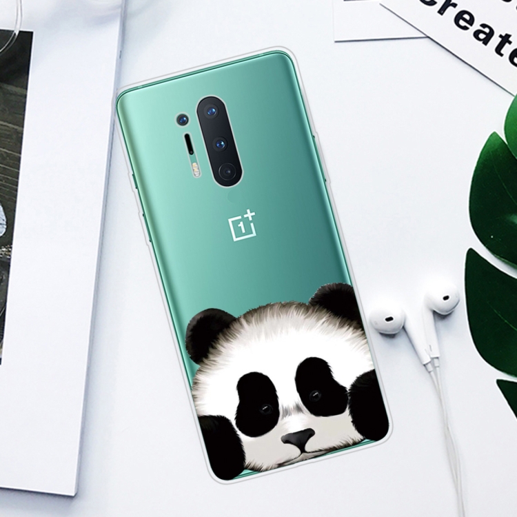 For OnePlus 8 Pro Coloured Drawing Pattern Highly Transparent TPU Protective Case(Panda) - 1