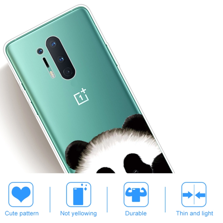 For OnePlus 8 Pro Coloured Drawing Pattern Highly Transparent TPU Protective Case(Panda) - 4