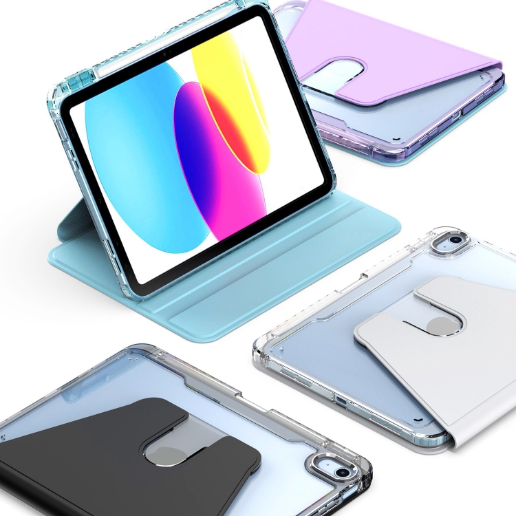 For iPad 10th Gen 10.9 2022 Clear 360 Rotation Stand Smart Leather Tablet Case(Baby Blue) For iPad 10th Gen 10.9 2022 Clear 360 Rotation Stand Smart Leather Tablet Case(Baby Blue)