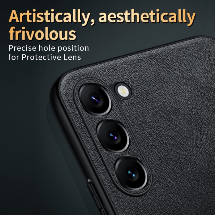 For Samsung Galaxy S24 Ultra 5G SULADA Shockproof TPU + Handmade Leather  Phone Case(Orange)