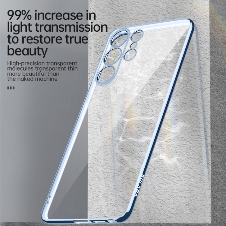 For Samsung Galaxy S23 Ultra 5G SULADA Shockproof Plating TPU Transparent Phone Case(Black) For Samsung Galaxy S23 Ultra 5G SULADA Shockproof Plating TPU Transparent Phone Case(Black)