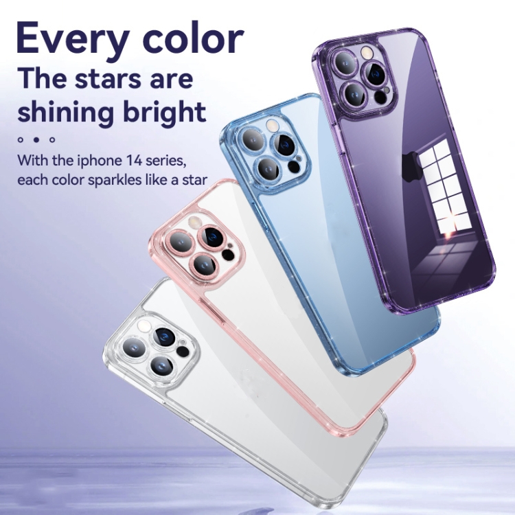 For iPhone 14 Pro Max SULADA Glittery TPU + Tempered Glass Phone Case(Purple) For iPhone 14 Pro Max SULADA Glittery TPU + Tempered Glass Phone Case(Purple)
