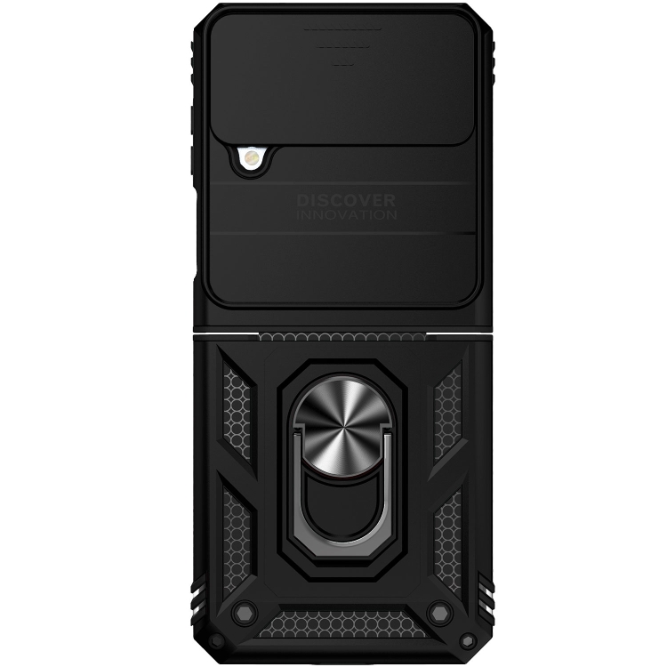 For Samsung Galaxy Z Flip4 Sliding Camshield Holder Phone Case(Black) For Samsung Galaxy Z Flip4 Sliding Camshield Holder Phone Case(Black)