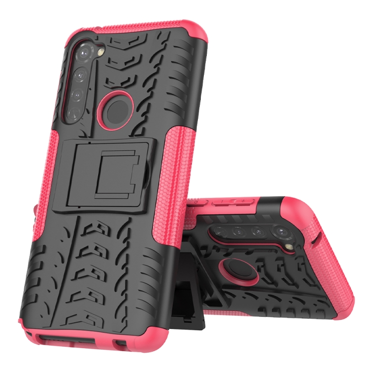 For Motorola Moto G Stylus Tire Texture Shockproof TPU+PC Protective Case with Holder(Pink) - 3