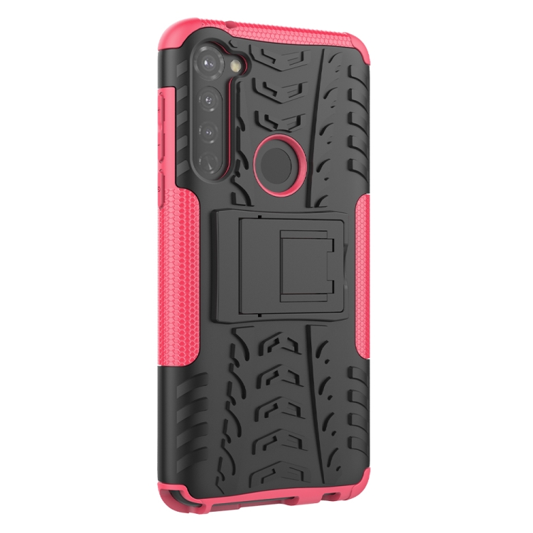 For Motorola Moto G Stylus Tire Texture Shockproof TPU+PC Protective Case with Holder(Pink) - 4