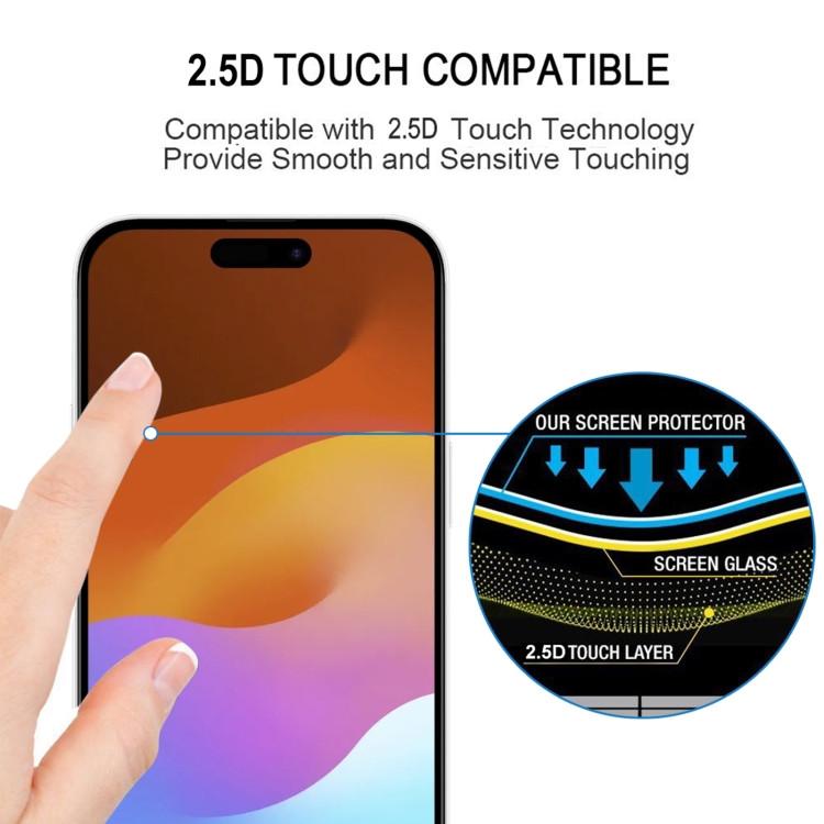 For iPhone 15 Pro 25pcs Full Glue Screen Tempered Glass Film For iPhone 15 Pro 25pcs Full Glue Screen Tempered Glass Film