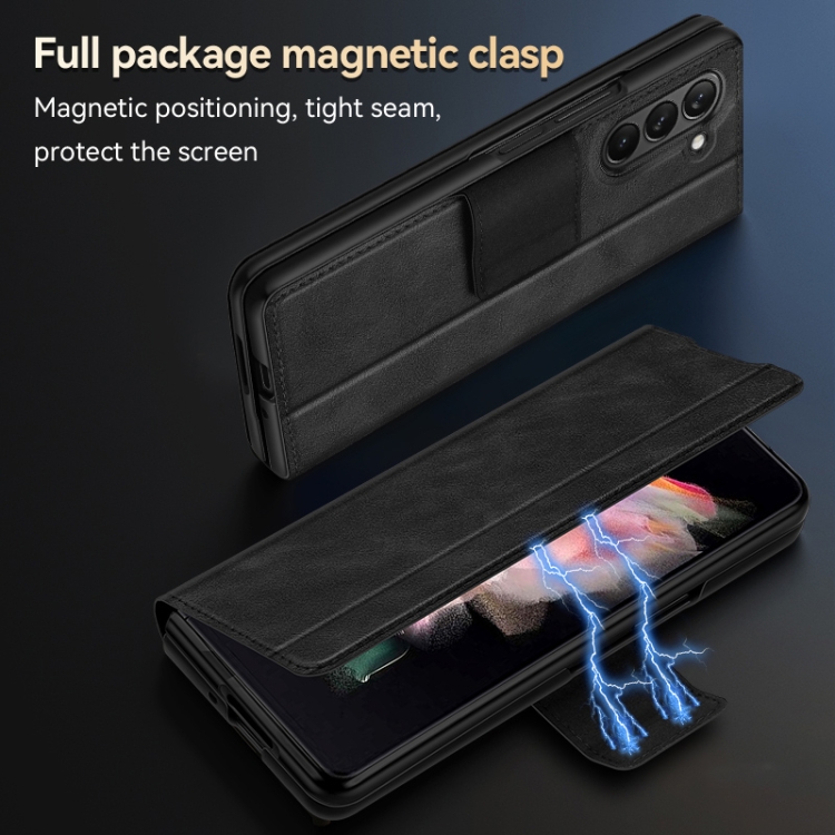 For Samsung Galaxy Z Fold5 SULADA All-inclusive Magnetic Snap Flip Leather Phone Case(Brown) For Samsung Galaxy Z Fold5 SULADA All-inclusive Magnetic Snap Flip Leather Phone Case(Brown)