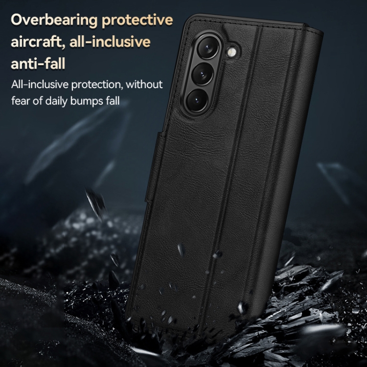 For Samsung Galaxy Z Fold5 SULADA All-inclusive Magnetic Snap Flip Leather Phone Case(Brown) For Samsung Galaxy Z Fold5 SULADA All-inclusive Magnetic Snap Flip Leather Phone Case(Brown)