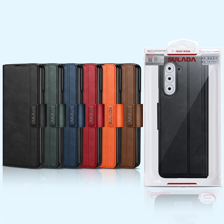 For Samsung Galaxy Z Fold5 SULADA All-inclusive Magnetic Snap Flip Leather Phone Case(Brown) For Samsung Galaxy Z Fold5 SULADA All-inclusive Magnetic Snap Flip Leather Phone Case(Brown)