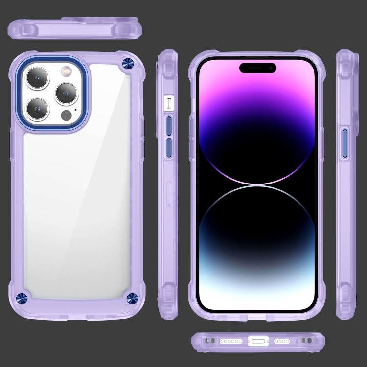 For iPhone 14 Pro Skin Feel TPU + PC Phone Case(Transparent Purple) For iPhone 14 Pro Skin Feel TPU + PC Phone Case(Transparent Purple)