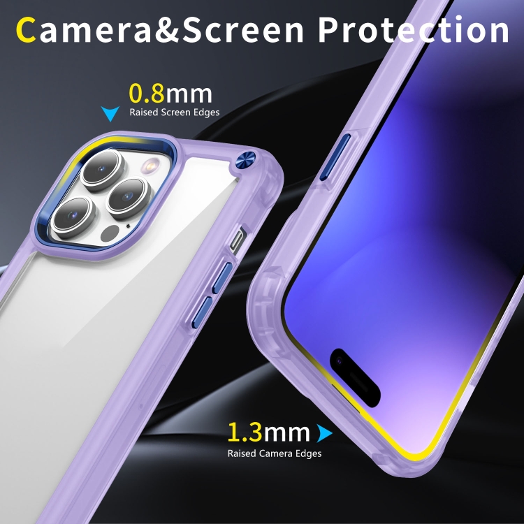 For iPhone 14 Pro Skin Feel TPU + PC Phone Case(Transparent Purple) For iPhone 14 Pro Skin Feel TPU + PC Phone Case(Transparent Purple)