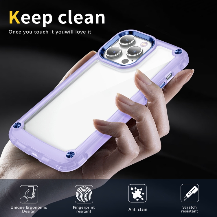 For iPhone 14 Pro Skin Feel TPU + PC Phone Case(Transparent Purple) For iPhone 14 Pro Skin Feel TPU + PC Phone Case(Transparent Purple)