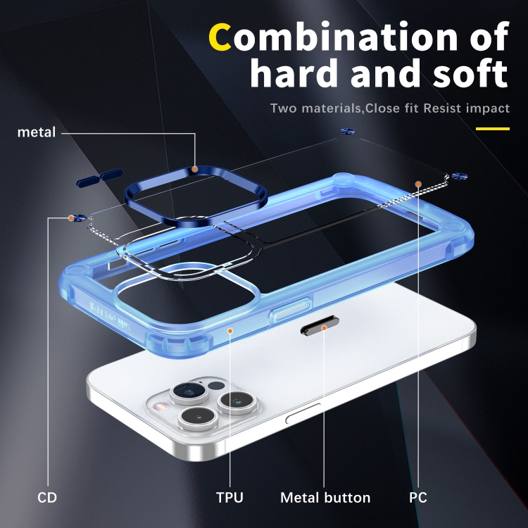 For iPhone 14 Skin Feel TPU + PC Phone Case(Transparent Blue) For iPhone 14 Skin Feel TPU + PC Phone Case(Transparent Blue)