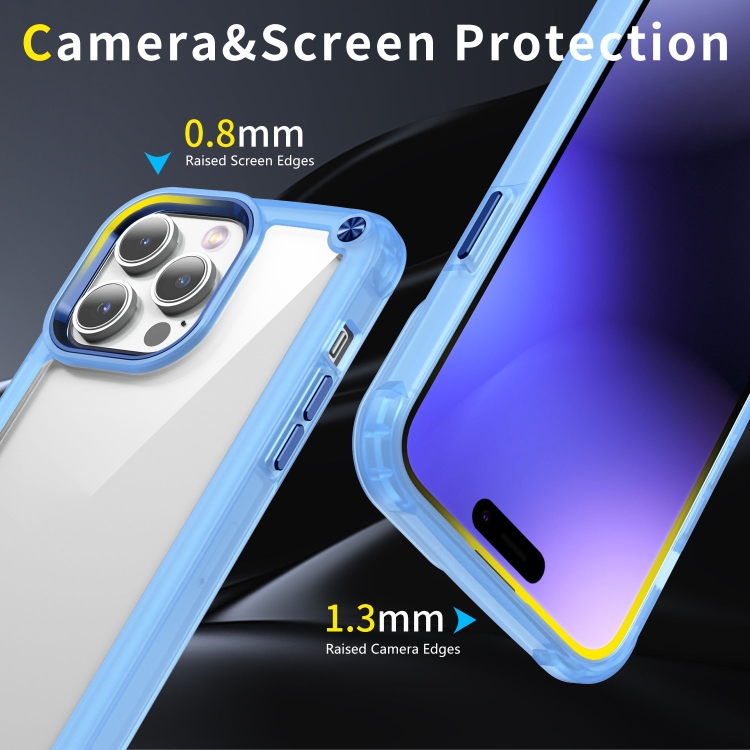 For iPhone 14 Skin Feel TPU + PC Phone Case(Transparent Blue) For iPhone 14 Skin Feel TPU + PC Phone Case(Transparent Blue)