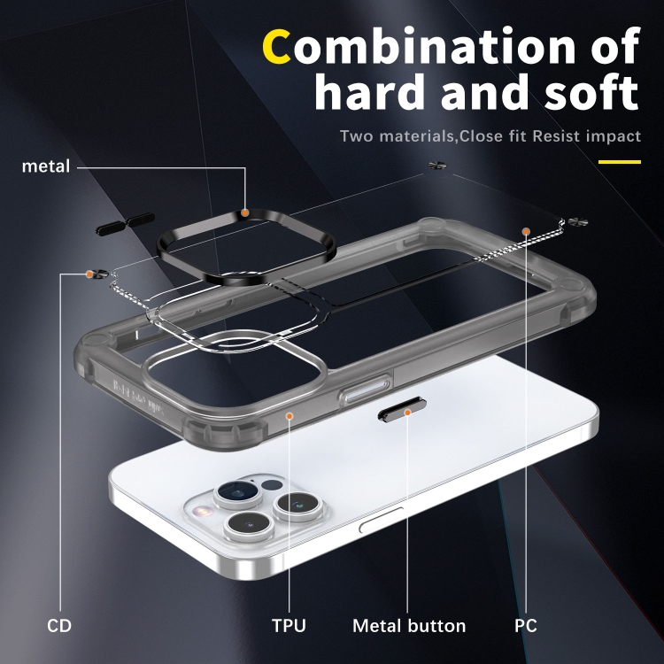 For iPhone 15 Pro Skin Feel TPU + PC Phone Case(Transparent Black) For iPhone 15 Pro Skin Feel TPU + PC Phone Case(Transparent Black)