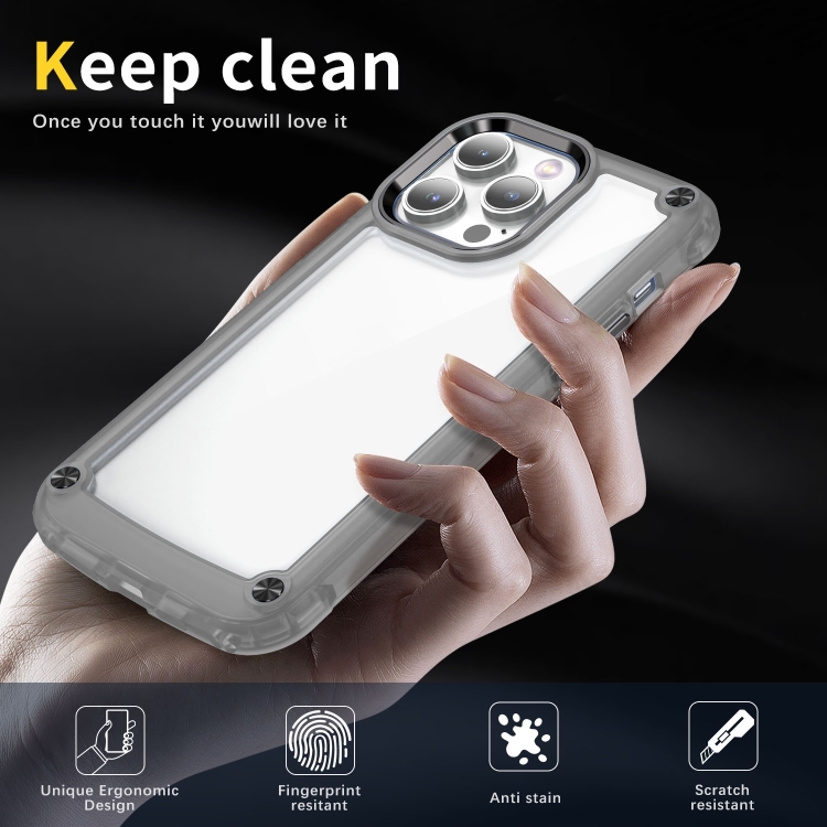 For iPhone 15 Pro Skin Feel TPU + PC Phone Case(Transparent Black) For iPhone 15 Pro Skin Feel TPU + PC Phone Case(Transparent Black)