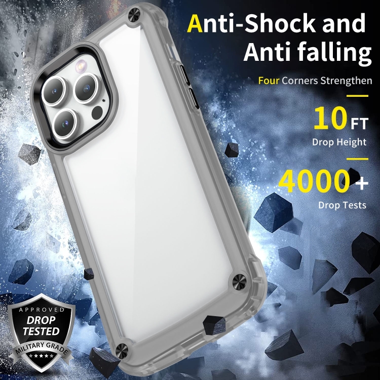 For iPhone 15 Pro Skin Feel TPU + PC Phone Case(Transparent Black) For iPhone 15 Pro Skin Feel TPU + PC Phone Case(Transparent Black)