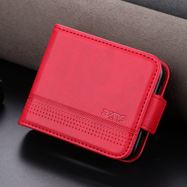 For Samsung Galaxy Z Flip6 5G AZNS Magnetic Calf Texture Flip Leather Phone Case(Red) For Samsung Galaxy Z Flip6 5G AZNS Magnetic Calf Texture Flip Leather Phone Case(Red)