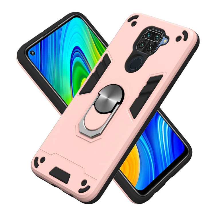 For Xiaomi Redmi Note 9 2 in 1 Armour Series PC + TPU Protective Case with Ring Holder(Rose Gold) - 2