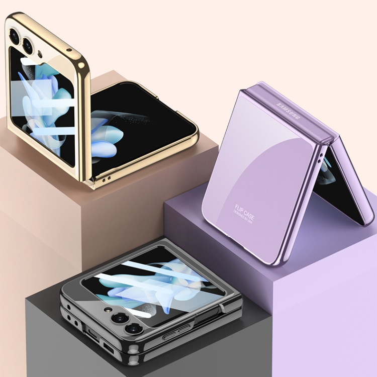 For Samsung Galaxy Z Flip5 GKK Integrated Electroplating Full Coverage Phone Case(Gold) For Samsung Galaxy Z Flip5 GKK Integrated Electroplating Full Coverage Phone Case(Gold)