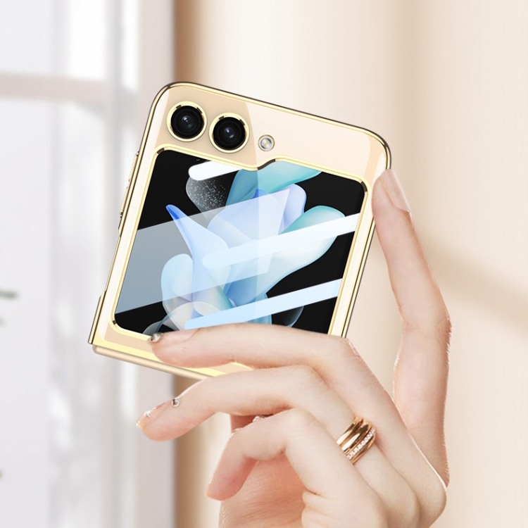 For Samsung Galaxy Z Flip5 GKK Integrated Electroplating Full Coverage Phone Case(Gold) For Samsung Galaxy Z Flip5 GKK Integrated Electroplating Full Coverage Phone Case(Gold)