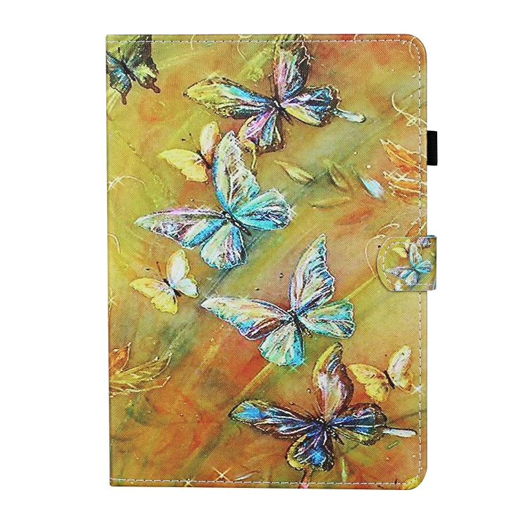 For iPad Pro 11 (2020) Colored Drawing Stitching Horizontal Flip Leather Tablet Case, with Holder & Card Slots & Sleep / Wake-up Function(Butterfly)