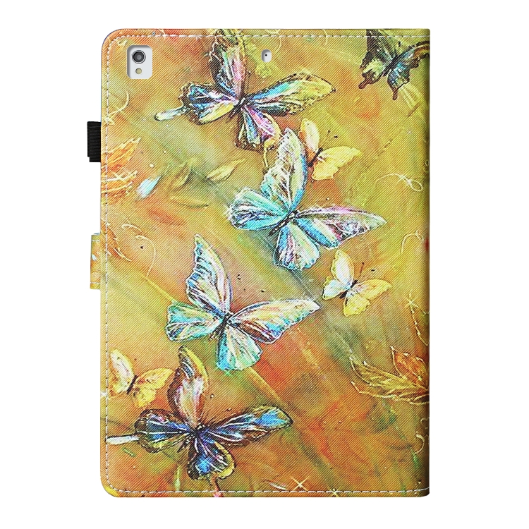 For iPad Pro 11 (2020) Colored Drawing Stitching Horizontal Flip Leather Tablet Case, with Holder & Card Slots & Sleep / Wake-up Function(Butterfly)