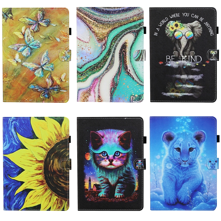For iPad Pro 11 (2020) Colored Drawing Stitching Horizontal Flip Leather Tablet Case, with Holder & Card Slots & Sleep / Wake-up Function(Butterfly)
