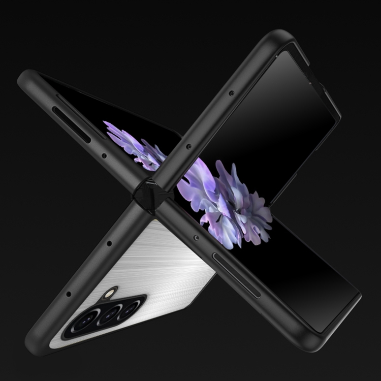 For Samsung Galaxy Z Fold5 Stainless Steel Shockproof Phone Case(Bright Black) For Samsung Galaxy Z Fold5 Stainless Steel Shockproof Phone Case(Bright Black)