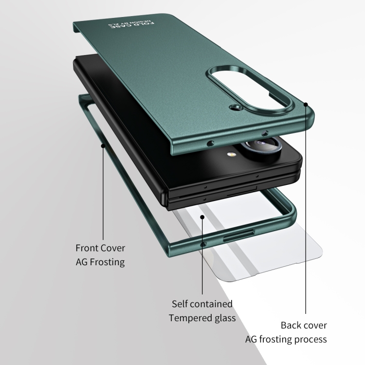 For Samsung Galaxy Z Fold5 5G Integrated AG Matte Folding Phone Case with Pen Slot(Green) For Samsung Galaxy Z Fold5 5G Integrated AG Matte Folding Phone Case with Pen Slot(Green)