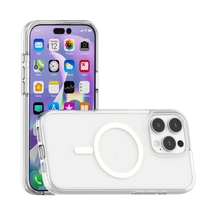 For iPhone 16 Pro Terminator Style Transparent MagSafe Magnetic Phone Case(Transparent) For iPhone 16 Pro Terminator Style Transparent MagSafe Magnetic Phone Case(Transparent)