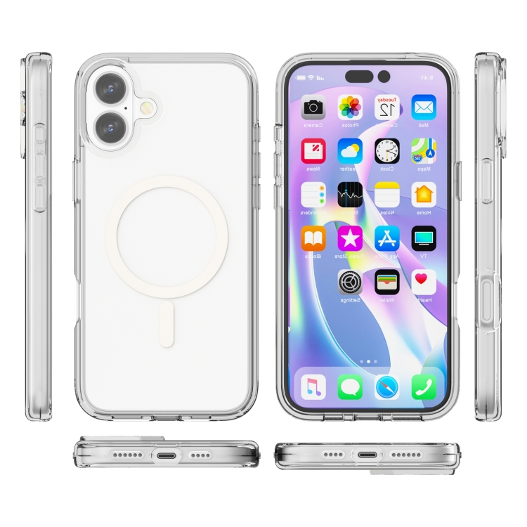 For iPhone 16 Terminator Style Transparent MagSafe Magnetic Phone Case(Transparent) For iPhone 16 Terminator Style Transparent MagSafe Magnetic Phone Case(Transparent)