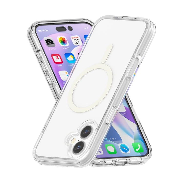 For iPhone 16 Terminator Style Transparent MagSafe Magnetic Phone Case(Transparent) For iPhone 16 Terminator Style Transparent MagSafe Magnetic Phone Case(Transparent)