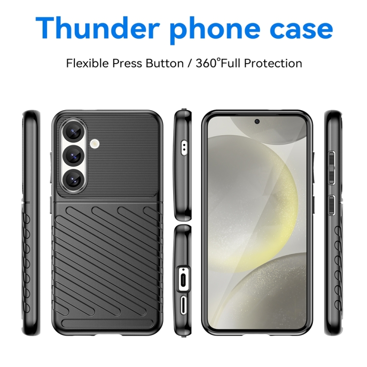 For Samsung Galaxy S25 5G Thunderbolt Shockproof TPU Phone Case(Black) For Samsung Galaxy S25 5G Thunderbolt Shockproof TPU Phone Case(Black)