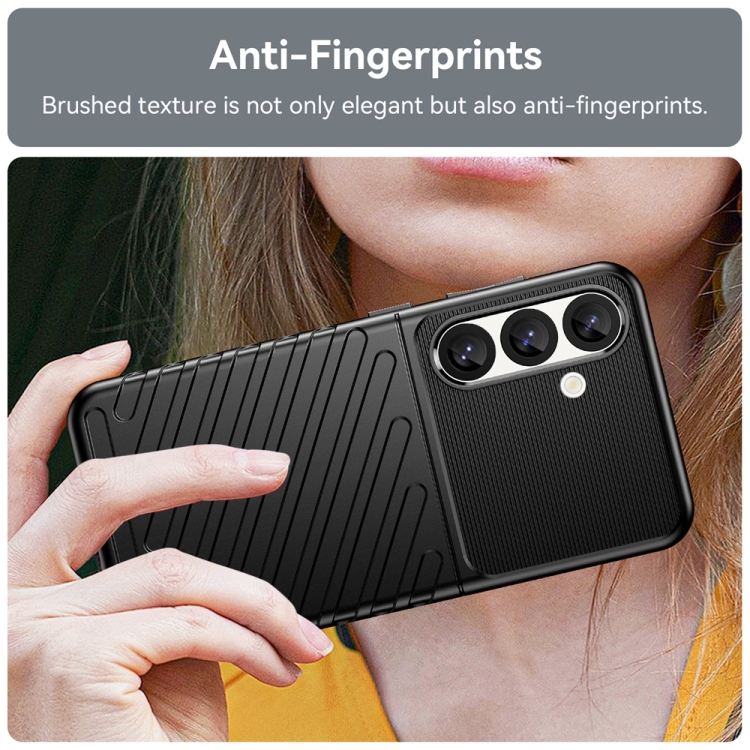 For Samsung Galaxy S25 5G Thunderbolt Shockproof TPU Phone Case(Black) For Samsung Galaxy S25 5G Thunderbolt Shockproof TPU Phone Case(Black)