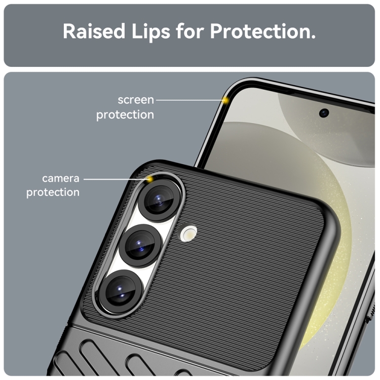 For Samsung Galaxy S25 5G Thunderbolt Shockproof TPU Phone Case(Black) For Samsung Galaxy S25 5G Thunderbolt Shockproof TPU Phone Case(Black)