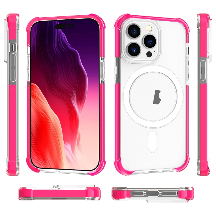 Haobuy for iPhone 15 Pro Max Magnetic MagSafe Case with Camera Protection  Stand Full Protection Case-Pink 