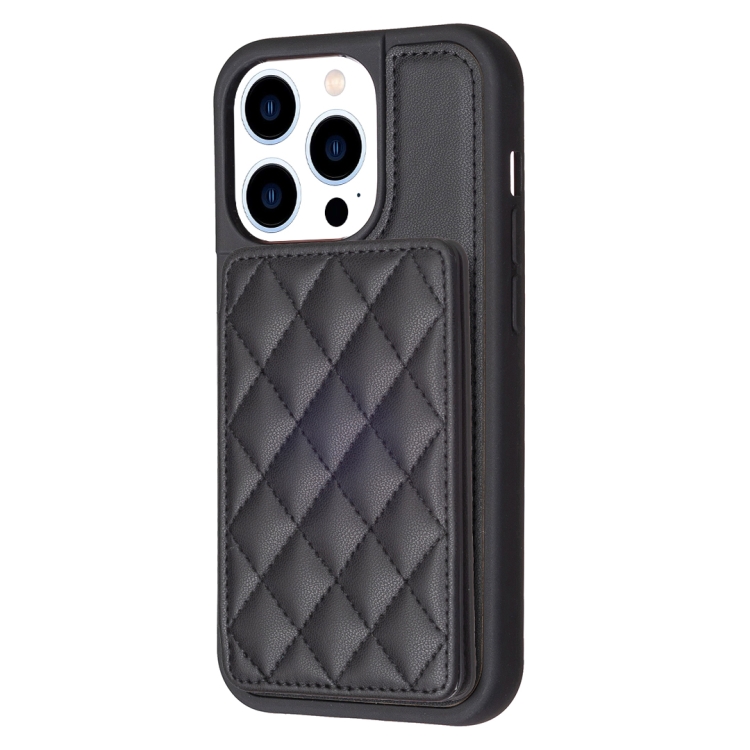 For iPhone 15 Pro Max BF25 Square Plaid Card Bag Holder Phone Case 