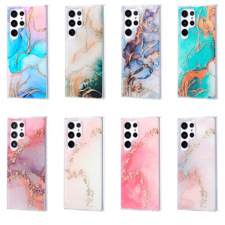 For Samsung Galaxy S22 Ultra 5G Coloured Glaze Marble Phone Case(Purple Grey) For Samsung Galaxy S22 Ultra 5G Coloured Glaze Marble Phone Case(Purple Grey)