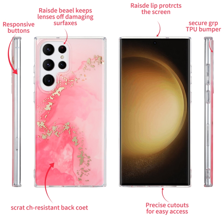 For Samsung Galaxy S22 Ultra 5G Coloured Glaze Marble Phone Case(Purple Grey) For Samsung Galaxy S22 Ultra 5G Coloured Glaze Marble Phone Case(Purple Grey)
