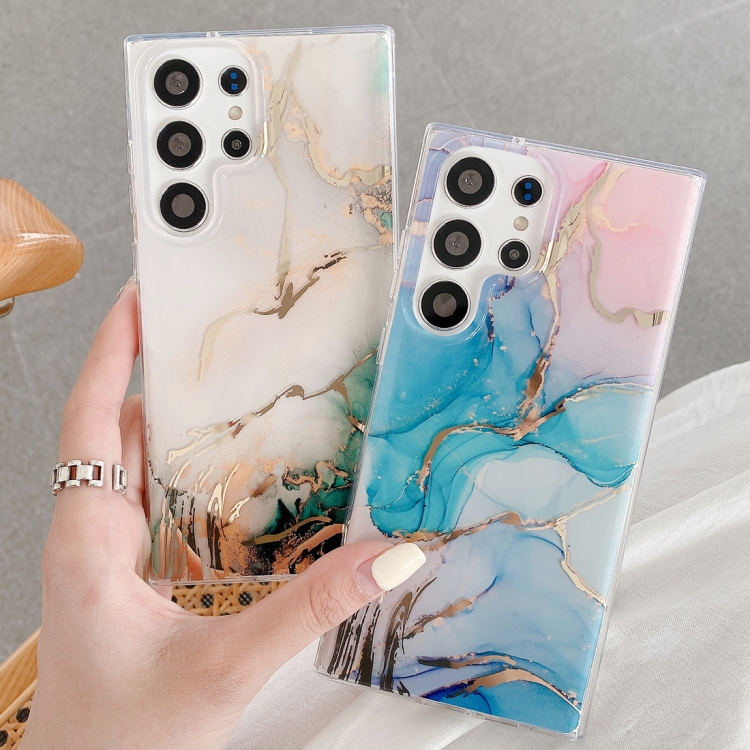 For Samsung Galaxy S22 Ultra 5G Coloured Glaze Marble Phone Case(Purple Grey) For Samsung Galaxy S22 Ultra 5G Coloured Glaze Marble Phone Case(Purple Grey)