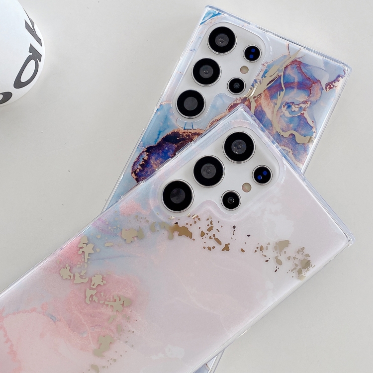 For Samsung Galaxy S22 Ultra 5G Coloured Glaze Marble Phone Case(Purple Grey) For Samsung Galaxy S22 Ultra 5G Coloured Glaze Marble Phone Case(Purple Grey)