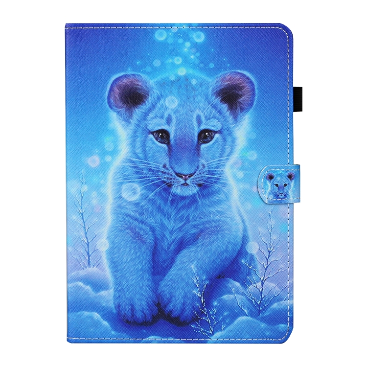 For Samsung Galaxy Tab S6 Lite P610 / P615 Colored Drawing Stitching Horizontal Flip Leather Case, with Holder & Card Slots(Little Tiger) - 1