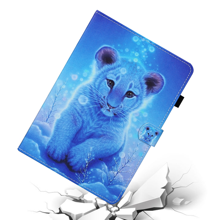 For Samsung Galaxy Tab S6 Lite P610 / P615 Colored Drawing Stitching Horizontal Flip Leather Case, with Holder & Card Slots(Little Tiger) - 4