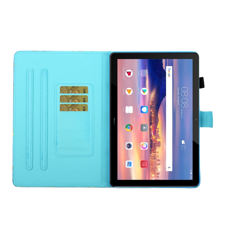 For Huawei MediaPad T5 Colored Drawing Stitching Horizontal Flip Leather Case, with Holder & Card Slots(Little Tiger) - 6